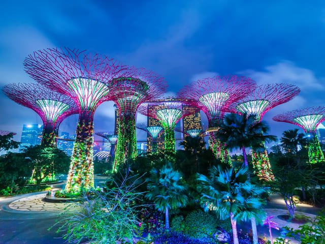 dreamstime_Futuristic_view_of_amazing_illumination_at_Garden_-_SINGAPORE